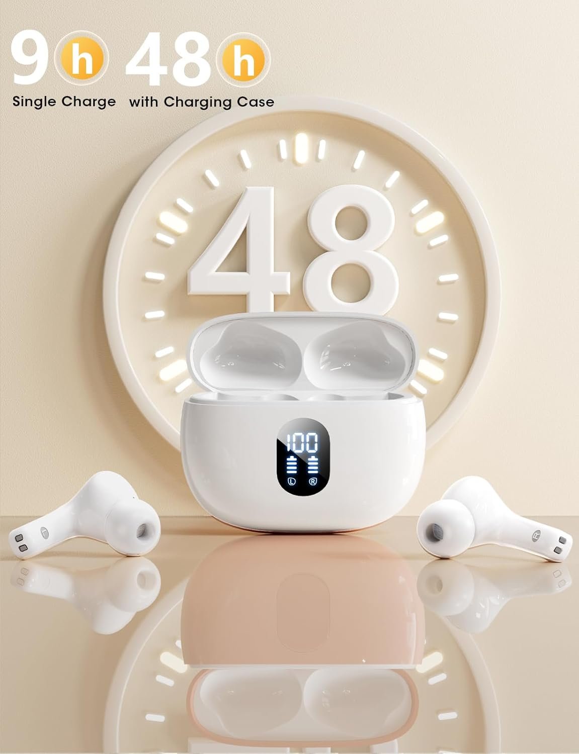 Wireless Earbuds, 2025 Ear Buds with Big Bass Stereo Sound, Lightweight Bluetooth Earbuds - Image 2