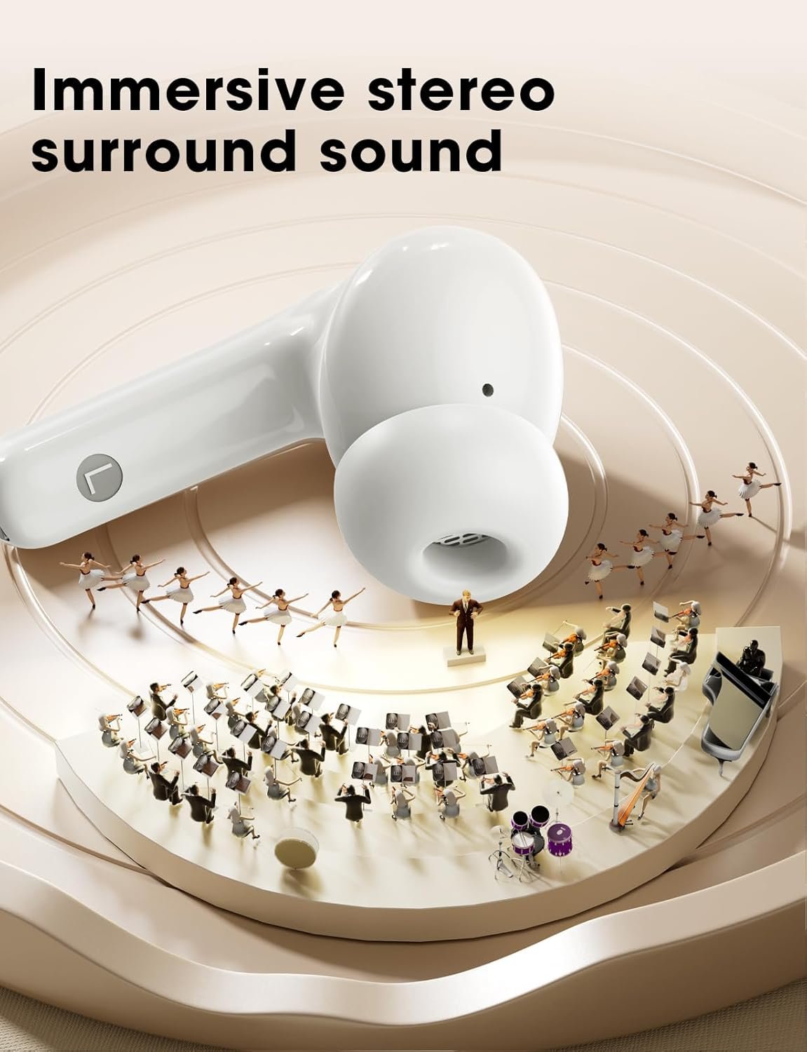 Wireless Earbuds, 2025 Ear Buds with Big Bass Stereo Sound, Lightweight Bluetooth Earbuds - Image 5
