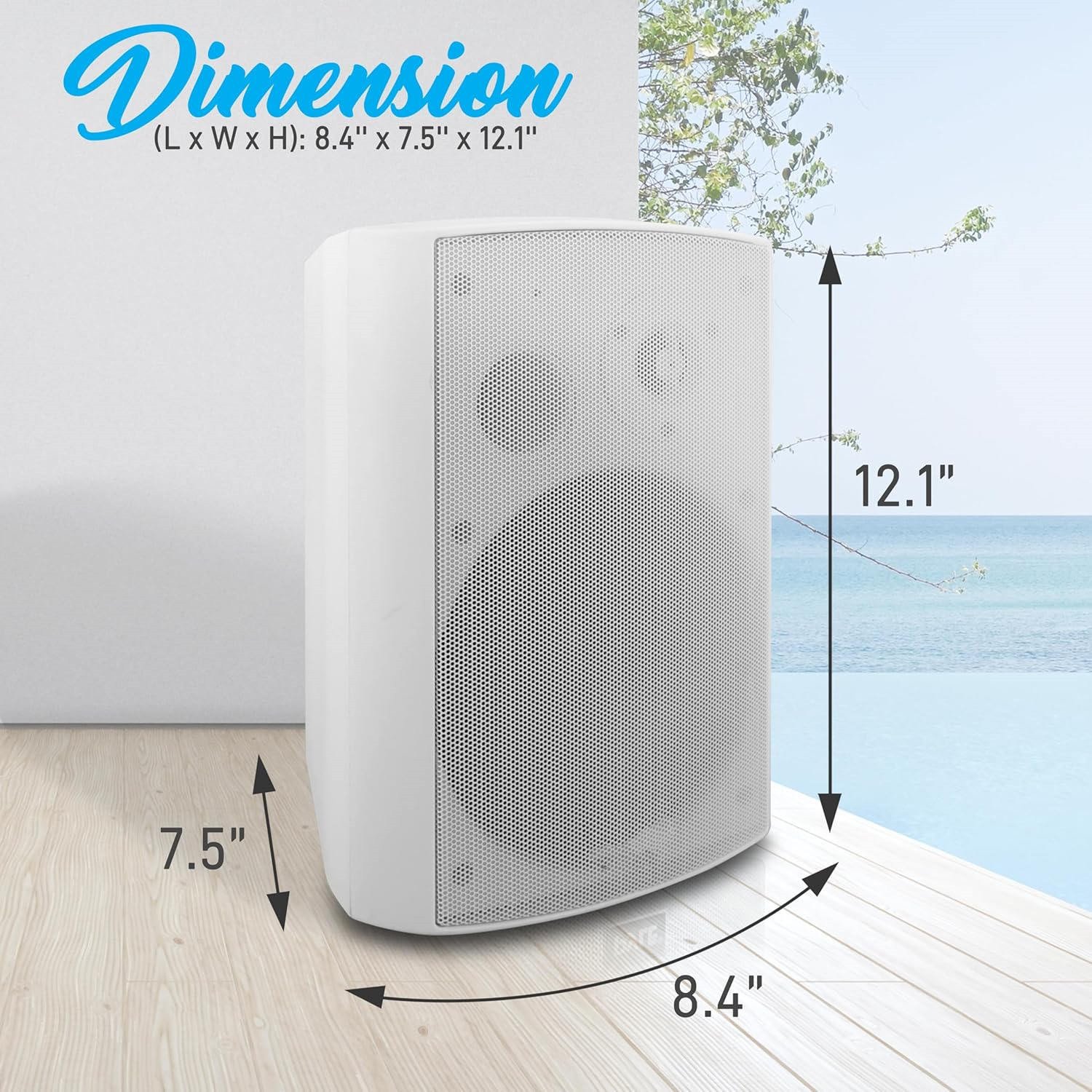 Wall Mount Waterproof Speaker System for Indoor or Outdoor Wireless Bluetooth Surround Sound System - Image 4